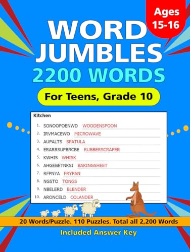 2200 Word Jumbles Puzzle Books: 110 Puzzles, 2200 Words with Interesting Themes, Designed for Grade 10, Ages 15-16 2200 Word Jumbles Puzzle Books: 110 Puzzles, 2200 Words with Interesting Themes, Designed for Grade 10, Ages 15-16 von Independently published