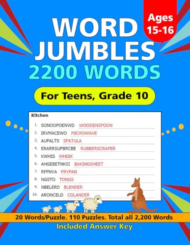 2200 Word Jumbles Puzzle Books: 110 Puzzles, With Interesting Themes, Designed for Grade 10, Ages 15-16 2200 Word Jumbles Puzzle Books: 110 Puzzles, With Interesting Themes, Designed for Grade 10, Ages 15-16 von Independently published