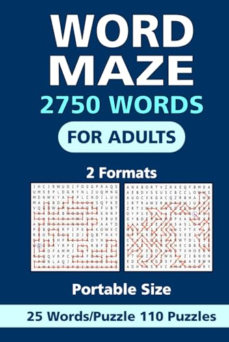 2750 Word Maze Puzzle Book: 110 Puzzles, 2750 Words with Interesting Themes, for Adults and Seniors, Portable Size 6x9 Inches. 2750 Word Maze Puzzle Book: 110 Puzzles, 2750 Words with Interesting Themes, for Adults and Seniors, Portable Size 6x9 Inches. von Independently published