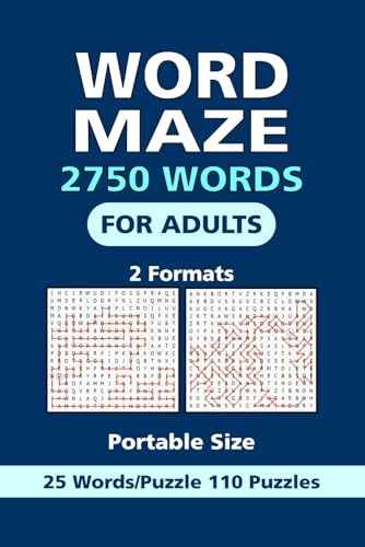 2750 Word Maze Puzzle Book: 110 Puzzles, 2750 Words with Interesting Themes, for Adults and Seniors, Portable Size 6x9 Inches. 2750 Word Maze Puzzle Book: 110 Puzzles, 2750 Words with Interesting Themes, for Adults and Seniors, Portable Size 6x9 Inches. von Independently published