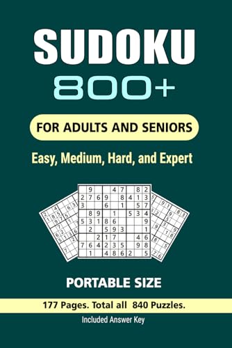 800+ Sudoku Puzzles for Adults: More Than 800 Sudoku Puzzles, 4 Levels Easy, Hard, Medium, and Expert, Portable Size 6x9 Inches. 800+ Sudoku Puzzles for Adults: More Than 800 Sudoku Puzzles, 4 Levels Easy, Hard, Medium, and Expert, Portable Size 6x9 Inches. von Independently published
