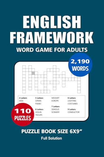 English Framework Puzzle Book: 110 Puzzles, 2,190 Words, Great English Framework Word Game, Perfect for Relaxation and Mental Stimulation, Portable Size 6x9 Inches. English Framework Puzzle Book: 110 Puzzles, 2,190 Words, Great English Framework Word Game, Perfect for Relaxation and Mental Stimulation, Portable Size 6x9 Inches. von Independently published