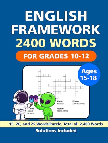 English Framework Puzzle Book: 2400 Words, Great English Framework Puzzle Book, For Grades 10-12, Ages 15-18, Size 8.5x11 Inches. English Framework Puzzle Book: 2400 Words, Great English Framework Puzzle Book, For Grades 10-12, Ages 15-18, Size 8.5x11 Inches. von Independently published