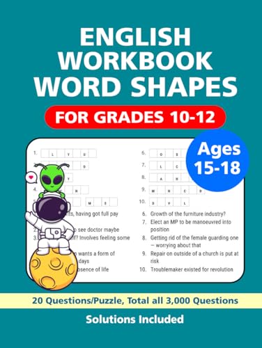 English Workbook Word Shapes for Teens: 3,000 Questions, 150 Puzzles, Boost Your Grammar, Vocabulary & Comprehension, and Skills, For Grades 10-12, Ages 15-18 English Workbook Word Shapes for Teens: 3,000 Questions, 150 Puzzles, Boost Your Grammar, Vocabulary & Comprehension, and Skills, For Grades 10-12, Ages 15-18 von Independently published