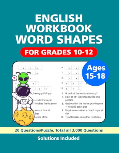 English Workbook Word Shapes for Teens: 3,000 Questions, 150 Puzzles, Boost Your Grammar, Vocabulary & Comprehension, and Skills, For Grades 10-12, Ages 15-18 English Workbook Word Shapes for Teens: 3,000 Questions, 150 Puzzles, Boost Your Grammar, Vocabulary & Comprehension, and Skills, For Grades 10-12, Ages 15-18 von Independently published