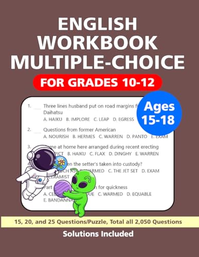 English Workbook for Teens: English Workbook Multiple Choice, Boost Your Vocabulary, Comprehension, and Skills for Grades 10-12, Ages 15-18. English Workbook for Teens: English Workbook Multiple Choice, Boost Your Vocabulary, Comprehension, and Skills for Grades 10-12, Ages 15-18. von Independently published