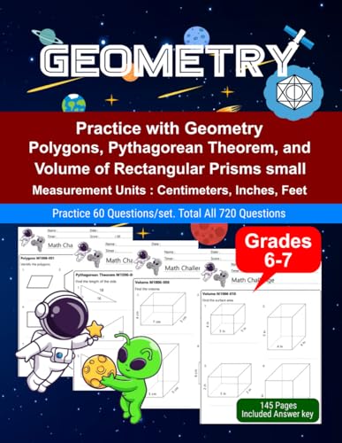 Geometry: Math Drill, Practice Book, Workbook, Polygon, Pythagorean Theorem, Volume, Grades 6-7, Ages 11-13 Geometry: Math Drill, Practice Book, Workbook, Polygon, Pythagorean Theorem, Volume, Grades 6-7, Ages 11-13 von Independently published