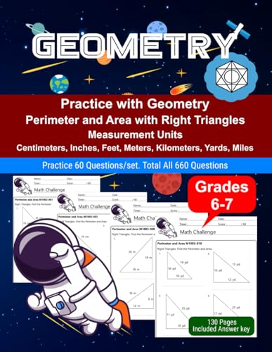 Geometry: Math Drill, Practice Book, Workbook, Triangles, Perimeter, Area, Grades 6-7, Ages 11-13 Geometry: Math Drill, Practice Book, Workbook, Triangles, Perimeter, Area, Grades 6-7, Ages 11-13 von Independently published