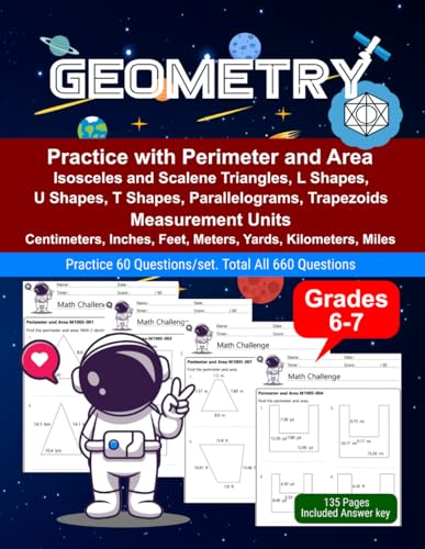 Geometry: Math Drill, Practice Book, Workbook, Triangles, Shapes, Perimeter, Area, Grades 6-7, Ages 11-13 Geometry: Math Drill, Practice Book, Workbook, Triangles, Shapes, Perimeter, Area, Grades 6-7, Ages 11-13 von Independently published