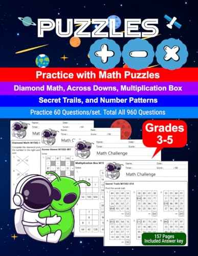 Math Puzzles: Math Drill, Practice Book, Workbook, Addition, Subtraction, Multiplication, Grades 3-5, Ages 8-11 Math Puzzles: Math Drill, Practice Book, Workbook, Addition, Subtraction, Multiplication, Grades 3-5, Ages 8-11 von Independently published