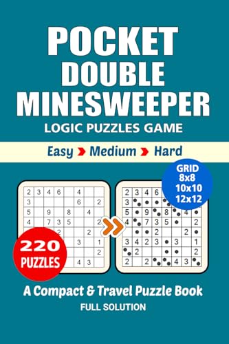 Pocket Double Minesweeper Puzzle Book: 220 Puzzles, Great Double Minesweeper Logic Puzzle Game, A Compact and Travel Puzzle Book, 3 Levels Easy Medium and Hard, Pocket Size 4x6 Inches. Pocket Double Minesweeper Puzzle Book: 220 Puzzles, Great Double Minesweeper Logic Puzzle Game, A Compact and Travel Puzzle Book, 3 Levels Easy Medium and Hard, Pocket Size 4x6 Inches. von Independently published