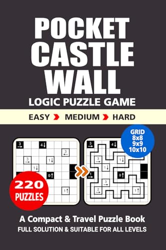 Pocket Puzzle Book: 220 Puzzles, Castle Wall, Great Logic Puzzle Game, A Compact and Travel Puzzle Book, 3 Levels: Easy Medium and Hard, Pocket size 4x6 Inches. Pocket Puzzle Book: 220 Puzzles, Castle Wall, Great Logic Puzzle Game, A Compact and Travel Puzzle Book, 3 Levels: Easy Medium and Hard, Pocket size 4x6 Inches. von Independently published