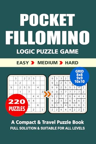 Pocket Puzzle Book: 220 Puzzles, Fillomino, Great Logic Puzzle Game, A Compact and Travel Puzzle Book, 3 Levels: Easy Medium and Hard, Pocket size 4x6 Inches. Pocket Puzzle Book: 220 Puzzles, Fillomino, Great Logic Puzzle Game, A Compact and Travel Puzzle Book, 3 Levels: Easy Medium and Hard, Pocket size 4x6 Inches. von Independently published