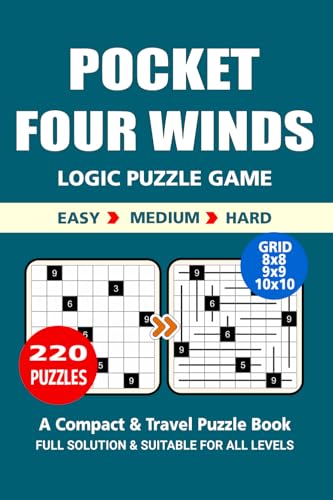 Pocket Puzzle Book: 220 Puzzles, Four Winds, Great Logic Puzzle Game, A Compact and Travel Puzzle Book, 3 Levels: Easy Medium and Hard, Pocket size 4x6 Inches. Pocket Puzzle Book: 220 Puzzles, Four Winds, Great Logic Puzzle Game, A Compact and Travel Puzzle Book, 3 Levels: Easy Medium and Hard, Pocket size 4x6 Inches. von Independently published