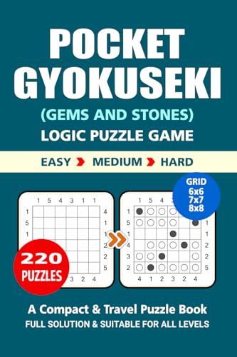 Pocket Puzzle Book: 220 Puzzles, Gyokuseki, Great Logic Puzzle Game, A Compact and Travel Puzzle Book, 3 Levels: Easy Medium and Hard, Pocket size 4x6 Inches. Pocket Puzzle Book: 220 Puzzles, Gyokuseki, Great Logic Puzzle Game, A Compact and Travel Puzzle Book, 3 Levels: Easy Medium and Hard, Pocket size 4x6 Inches. von Independently published