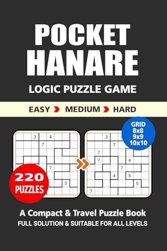 Pocket Puzzle Book: 220 Puzzles, Hanare, Great Logic Puzzle Game, A Compact and Travel Puzzle Book, 3 Levels Easy Medium and Hard, Pocket Size 4x6 Inches. Pocket Puzzle Book: 220 Puzzles, Hanare, Great Logic Puzzle Game, A Compact and Travel Puzzle Book, 3 Levels Easy Medium and Hard, Pocket Size 4x6 Inches. von Independently published