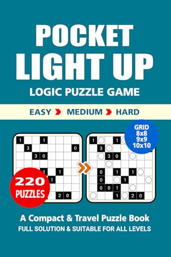 Pocket Puzzle Book: 220 Puzzles, Light Up, Great Logic Puzzle Game, A Compact and Travel Puzzle Book, 3 Levels: Easy Medium and Hard, Pocket size 4x6 Inches. Pocket Puzzle Book: 220 Puzzles, Light Up, Great Logic Puzzle Game, A Compact and Travel Puzzle Book, 3 Levels: Easy Medium and Hard, Pocket size 4x6 Inches. von Independently published