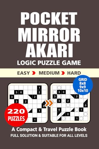 Pocket Puzzle Book: 220 Puzzles, Mirror Akari, Great Logic Puzzle Game, A Compact and Travel Puzzle Book, 3 Levels: Easy Medium and Hard, Pocket size 4x6 Inches. Pocket Puzzle Book: 220 Puzzles, Mirror Akari, Great Logic Puzzle Game, A Compact and Travel Puzzle Book, 3 Levels: Easy Medium and Hard, Pocket size 4x6 Inches. von Independently published