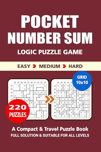 Pocket Puzzle Book: 220 Puzzles, Number Sum, Great Logic Puzzle Game, A Compact and Travel Puzzle Book, 3 Levels Easy Medium and Hard, Pocket Size 4x6 Inches. Pocket Puzzle Book: 220 Puzzles, Number Sum, Great Logic Puzzle Game, A Compact and Travel Puzzle Book, 3 Levels Easy Medium and Hard, Pocket Size 4x6 Inches. von Independently published