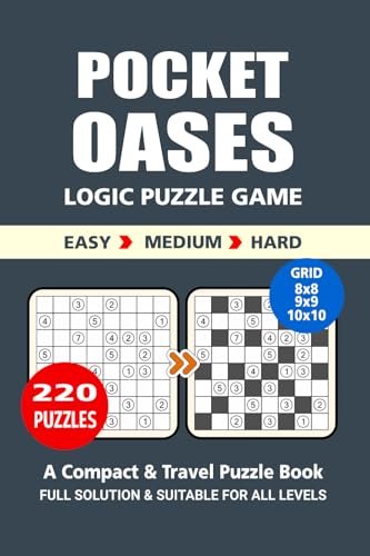 Pocket Puzzle Book: 220 Puzzles, Oases, Great Logic Puzzle Game, A Compact and Travel Puzzle Book, 3 Levels: Easy Medium and Hard, Pocket size 4x6 Inches. Pocket Puzzle Book: 220 Puzzles, Oases, Great Logic Puzzle Game, A Compact and Travel Puzzle Book, 3 Levels: Easy Medium and Hard, Pocket size 4x6 Inches. von Independently published