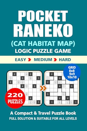 Pocket Puzzle Book: 220 Puzzles, Raneko, Great Logic Puzzle Game, A Compact and Travel Puzzle Book, 3 Levels: Easy Medium and Hard, Pocket size 4x6 Inches. Pocket Puzzle Book: 220 Puzzles, Raneko, Great Logic Puzzle Game, A Compact and Travel Puzzle Book, 3 Levels: Easy Medium and Hard, Pocket size 4x6 Inches. von Independently published