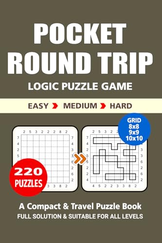 Pocket Puzzle Book: 220 Puzzles, Round Trip, Great Logic Puzzle Game, A Compact and Travel Puzzle Book, 3 Levels Easy Medium and Hard, Pocket Size 4x6 Inches. Pocket Puzzle Book: 220 Puzzles, Round Trip, Great Logic Puzzle Game, A Compact and Travel Puzzle Book, 3 Levels Easy Medium and Hard, Pocket Size 4x6 Inches. von Independently published