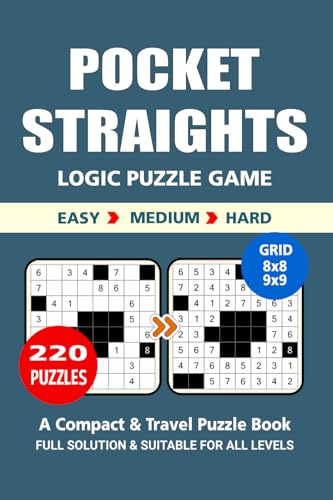 Pocket Puzzle Book: 220 Puzzles, Straights, Great Logic Puzzle Game, A Compact and Travel Puzzle Book, 3 Levels: Easy Medium and Hard, Pocket size 4x6 Inches. Pocket Puzzle Book: 220 Puzzles, Straights, Great Logic Puzzle Game, A Compact and Travel Puzzle Book, 3 Levels: Easy Medium and Hard, Pocket size 4x6 Inches. von Independently published