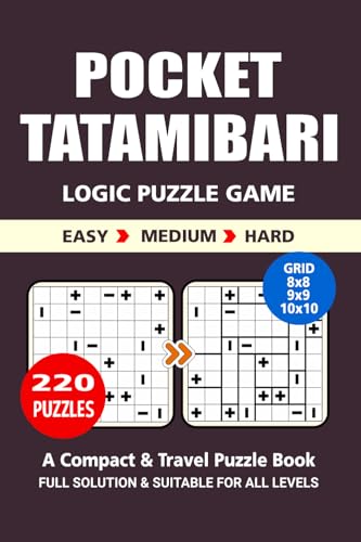 Pocket Puzzle Book: 220 Puzzles, Tatamibari, Great Logic Puzzle Game, A Compact and Travel Puzzle Book, 3 Levels Easy Medium and Hard, Pocket Size 4x6 Inches. Pocket Puzzle Book: 220 Puzzles, Tatamibari, Great Logic Puzzle Game, A Compact and Travel Puzzle Book, 3 Levels Easy Medium and Hard, Pocket Size 4x6 Inches. von Independently published