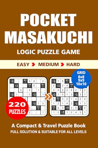 Pocket Puzzle Book: 220 Puzzles,Masakuchi, Great Logic Puzzle Game, A Compact and Travel Puzzle Book, 3 Levels: Easy Medium and Hard, Pocket size 4x6 Inches. Pocket Puzzle Book: 220 Puzzles,Masakuchi, Great Logic Puzzle Game, A Compact and Travel Puzzle Book, 3 Levels: Easy Medium and Hard, Pocket size 4x6 Inches. von Independently published