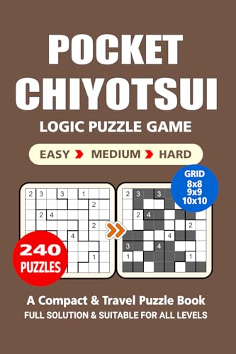 Pocket Puzzle Book: 240 Puzzles, Chiyotsui, Great Logic Puzzle Game, A Compact and Travel Puzzle Book, 3 Levels: Easy Medium and Hard, Pocket size 4x6 Inches. Pocket Puzzle Book: 240 Puzzles, Chiyotsui, Great Logic Puzzle Game, A Compact and Travel Puzzle Book, 3 Levels: Easy Medium and Hard, Pocket size 4x6 Inches. von Independently published
