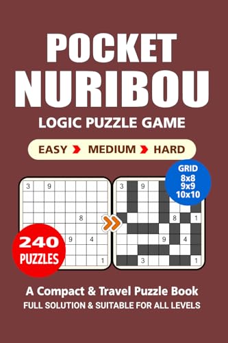 Pocket Puzzle Book: 240 Puzzles, Nuribou, Great Logic Puzzle Game, A Compact and Travel Puzzle Book, 3 Levels: Easy Medium and Hard, Pocket size 4x6 Inches. Pocket Puzzle Book: 240 Puzzles, Nuribou, Great Logic Puzzle Game, A Compact and Travel Puzzle Book, 3 Levels: Easy Medium and Hard, Pocket size 4x6 Inches. von Independently published