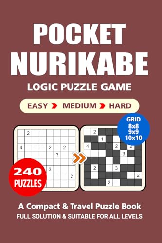 Pocket Puzzle Book: 240 Puzzles, Nurikabe, Great Logic Puzzle Game, A Compact and Travel Puzzle Book, 3 Levels: Easy Medium and Hard, Pocket size 4x6 Inches. Pocket Puzzle Book: 240 Puzzles, Nurikabe, Great Logic Puzzle Game, A Compact and Travel Puzzle Book, 3 Levels: Easy Medium and Hard, Pocket size 4x6 Inches. von Independently published