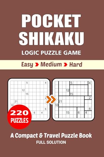 Pocket Shikaku Puzzle Book: 220 Puzzles, Great Shikaku Logic Puzzle Game, A Compact and Travel Puzzle Book, 3 Levels Easy, Medium, and Hard, Size 4x6 Inches. Pocket Shikaku Puzzle Book: 220 Puzzles, Great Shikaku Logic Puzzle Game, A Compact and Travel Puzzle Book, 3 Levels Easy, Medium, and Hard, Size 4x6 Inches. von Independently published
