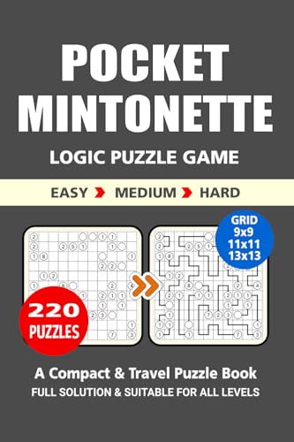 Pocket Size Puzzle Book: 220 Puzzles, "Mintonette", Great Logic Puzzle Game, A Compact and Travel Puzzle Book, 3 Levels Easy Medium and Hard, Pocket Size 4x6 Inches. Pocket Size Puzzle Book: 220 Puzzles, "Mintonette", Great Logic Puzzle Game, A Compact and Travel Puzzle Book, 3 Levels Easy Medium and Hard, Pocket Size 4x6 Inches. von Independently published