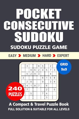 Pocket Sudoku Puzzle Book: 240 Puzzles, Consecutive Sudoku, Great Sudoku Puzzle Game, A Compact and Travel Puzzle Book, 4 Levels: Easy Medium Hard and Expert, Pocket size 4x6 Inches. Pocket Sudoku Puzzle Book: 240 Puzzles, Consecutive Sudoku, Great Sudoku Puzzle Game, A Compact and Travel Puzzle Book, 4 Levels: Easy Medium Hard and Expert, Pocket size 4x6 Inches. von Independently published