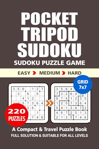Pocket Tripod Sudoku Puzzle Book: 220 Puzzles, Great Tripod Sudoku, A Compact and Travel Puzzle Book, 3 Levels Easy, Medium, and Hard. Size 4x6 Inches Pocket Tripod Sudoku Puzzle Book: 220 Puzzles, Great Tripod Sudoku, A Compact and Travel Puzzle Book, 3 Levels Easy, Medium, and Hard. Size 4x6 Inches von Independently published