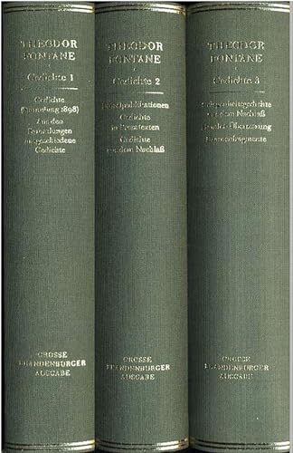 Gedichte, 3 Bde. (Große Brandenburger Ausgabe): Große Brandenburger Ausgabe. Gedichte, Bände 1-3 (Fontane GBA Gedichte) von Aufbau Verlag GmbH