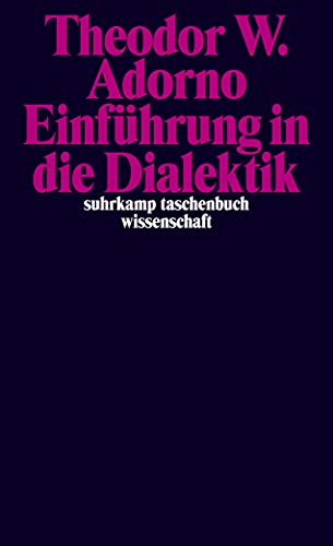 Nachgelassene Schriften. Abteilung IV: Vorlesungen: Band 2: »Einführung in die Dialektik« (1958) (suhrkamp taschenbuch wissenschaft) von Suhrkamp Verlag AG