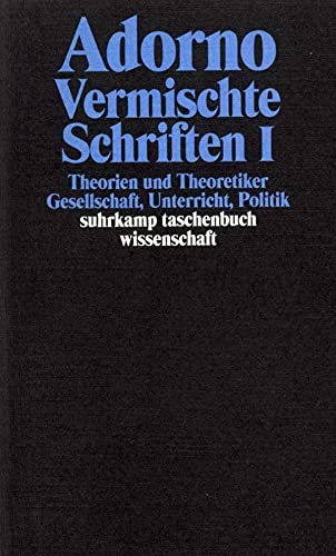 Gesammelte Schriften in 20 Bänden: Band 20: Vermischte Schriften. (2 Bde.) (suhrkamp taschenbuch wissenschaft)