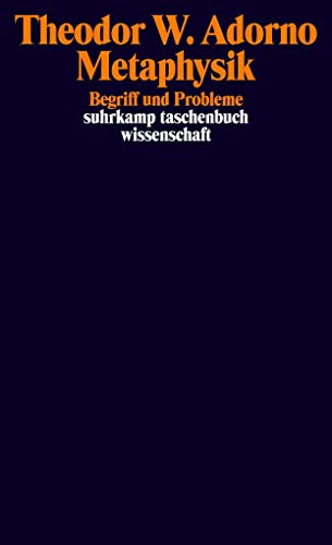 Metaphysik: Begriff und Probleme (1965) (suhrkamp taschenbuch wissenschaft)
