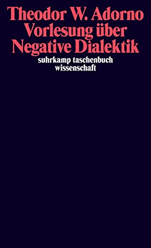 Vorlesung über Negative Dialektik: Fragmente zur Vorlesung 1965/66 (suhrkamp taschenbuch wissenschaft)