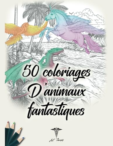 50 coloriages d'animaux fantastiques (Livres de coloriages pour adultes)