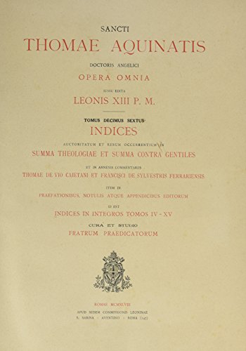 OPERA OMNIA - TOME 16 INDICES von LEONINE