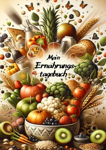 Ernährungstagebuch: Dieses Ernährungstagebuch zum Ausfüllen kann bei einer Ernährungsumstellung sowie beim Abnehmen eine gute Unterstützung sein | Abnehmtagebuch | Diättagebuch | Essenstagebuch.