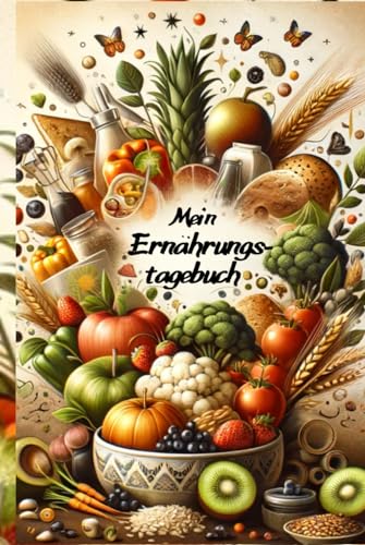 Ernährungstagebuch: Dieses Ernährungstagebuch zum Ausfüllen kann bei einer Ernährungsumstellung sowie beim Abnehmen eine gute Unterstützung sein | Abnehmtagebuch | Diättagebuch | Essenstagebuch.