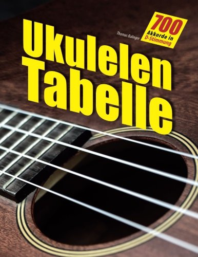 Ukulelen-Tabelle: 700 Akkorde für Ukulele in D-Stimmung