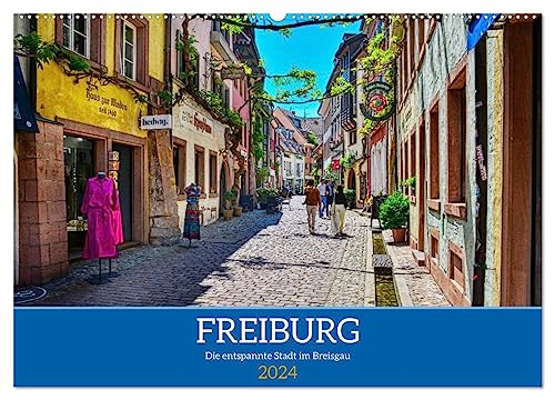 Freiburg - Die entspannte Stadt im Breisgau (Wandkalender 2024 DIN A2 quer), CALVENDO Monatskalender