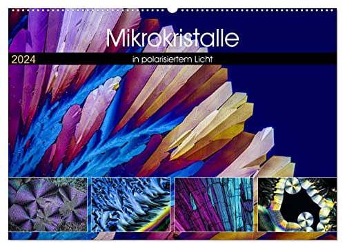 Mikrokristalle in polarisiertem Licht (Wandkalender 2024 DIN A2 quer), CALVENDO Monatskalender