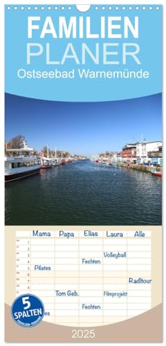 Familienplaner 2025 - Ostseebad Warnemünde mit 5 Spalten (Wandkalender, 21 cm x 45 cm), CALVENDO