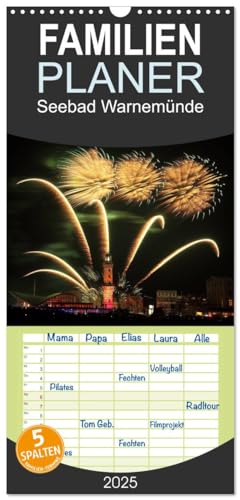 Familienplaner 2025 - Seebad Warnemünde mit 5 Spalten (Wandkalender, 21 cm x 45 cm), CALVENDO